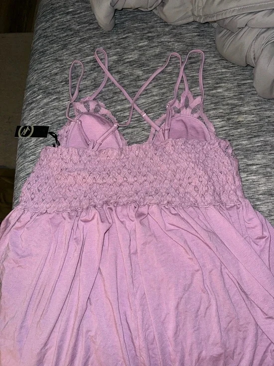 Liberty Love Dusty Lavender Lace-Trim Babydoll Chemise - Picture 3 of 9